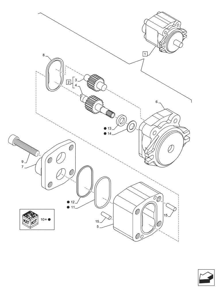 Схема запчастей Case CX145D SR LC W/BLADE - (35.104.010) - HYDRAULIC PUMP, GEAR, COMPONENTS (35) - HYDRAULIC SYSTEMS