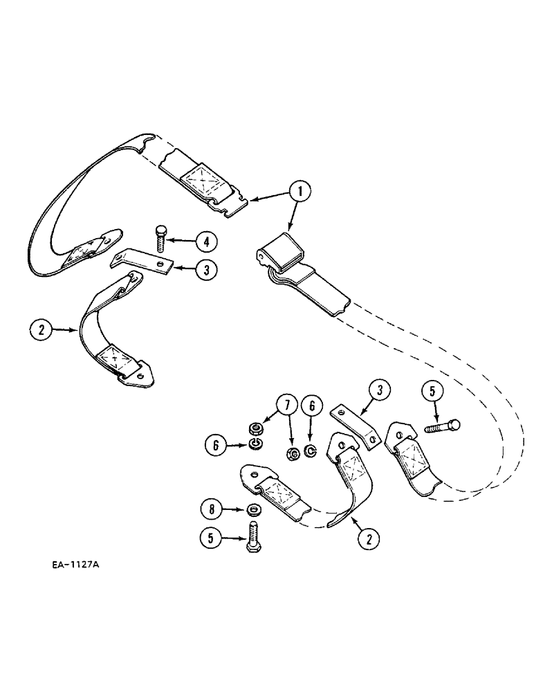 Схема запчастей Case 380B - (9-292) - SEAT BELT (09) - CHASSIS/ATTACHMENTS