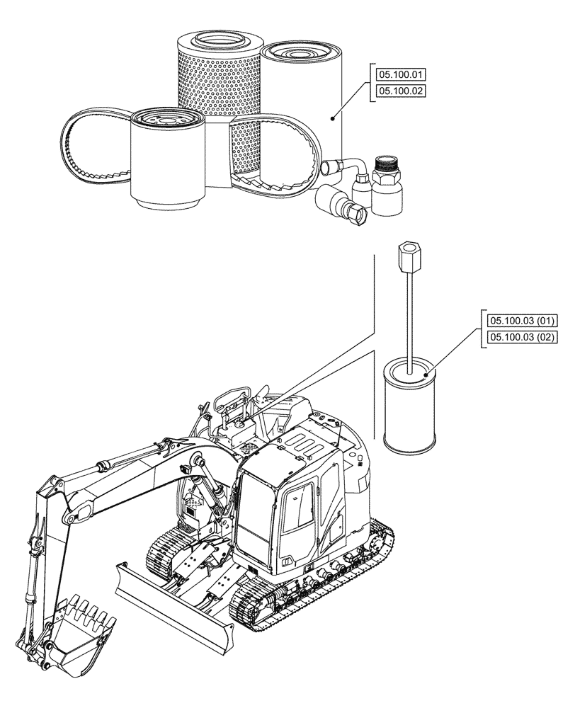 Схема запчастей Case CX145D SR LC - (05.000.00) - SECTION INDEX - MACHINE COMPLETION & EQUIPMENT (05) - SERVICE & MAINTENANCE