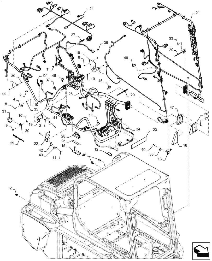 Схема запчастей Case SV185 - (55.101.AC[01]) - WIRE HARNESS & CONNECTOR, MECHANICAL CONTROLS (14-NOV-2016 & NEWER) (55) - ELECTRICAL SYSTEMS