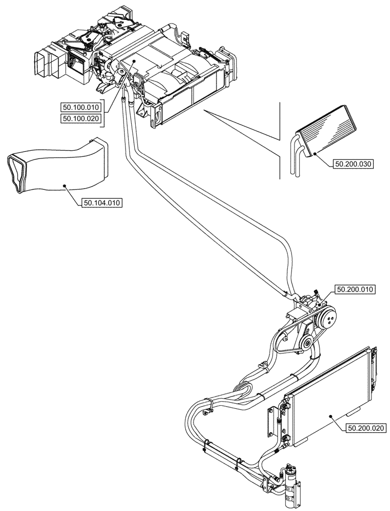 Схема запчастей Case CX245D SR LC - (00.000.50) - PICTORIAL INDEX - CAB CLIMATE CONTROL (00) - GENERAL & PICTORIAL INDEX
