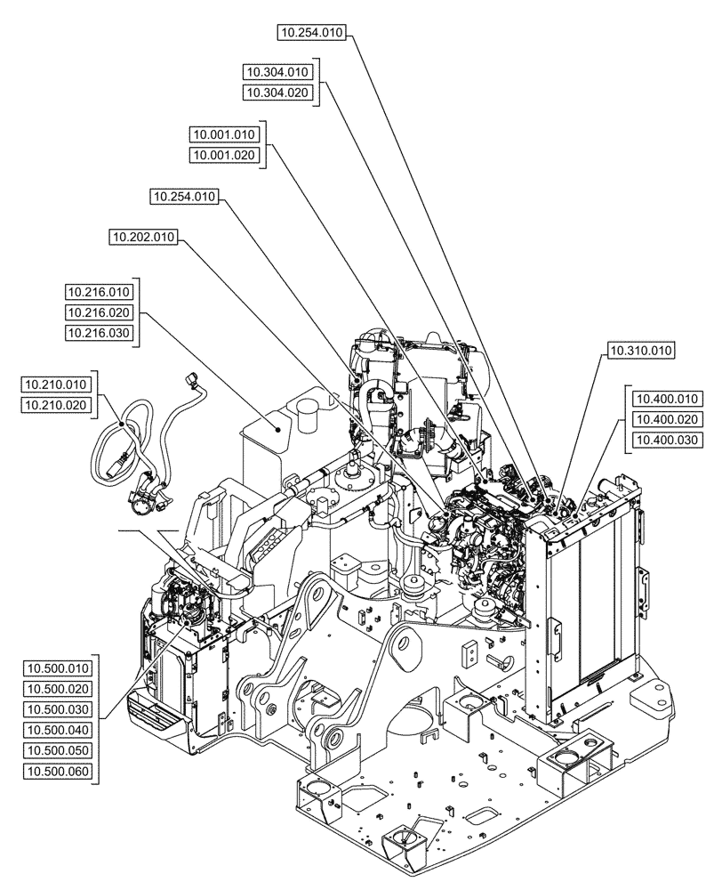 Схема запчастей Case CX245D SR LC - (10.000.00) - SECTION INDEX - ENGINE (10) - ENGINE