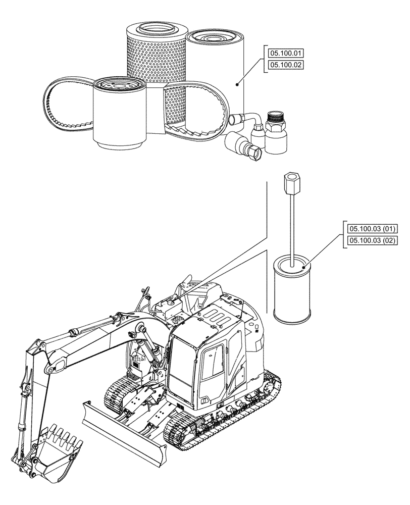 Схема запчастей Case CX245D SR LC - (05.000.00) - SECTION INDEX - MACHINE COMPLETION & EQUIPMENT (05) - SERVICE & MAINTENANCE