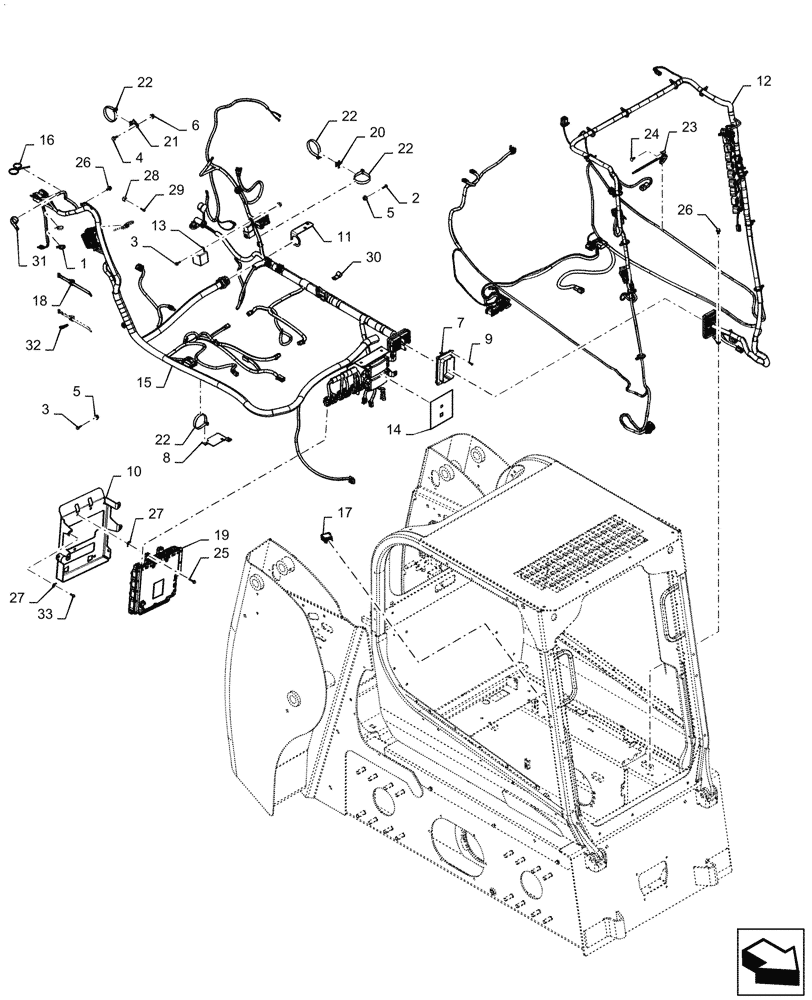 Схема запчастей Case SR160 - (55.101.AC[04]) - WIRE HARNESS & CONNECTOR, ELECTRONIC CONTROLS, OPEN CAB (14-NOV-2016 & NEWER) (55) - ELECTRICAL SYSTEMS