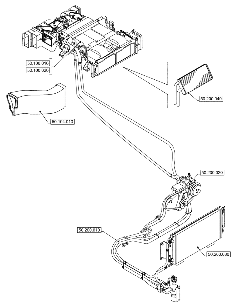 Схема запчастей Case CX145D SR LC - (00.000.50) - PICTORIAL INDEX - CAB CLIMATE CONTROL (00) - GENERAL & PICTORIAL INDEX