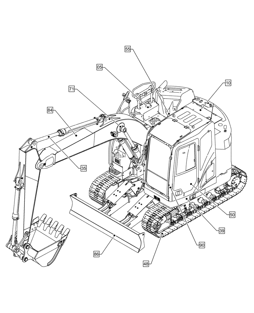 Схема запчастей Case CX145D SR LC W/BLADE - (00.000.00) - PICTORIAL INDEX - MAIN SECTIONS (00) - GENERAL & PICTORIAL INDEX