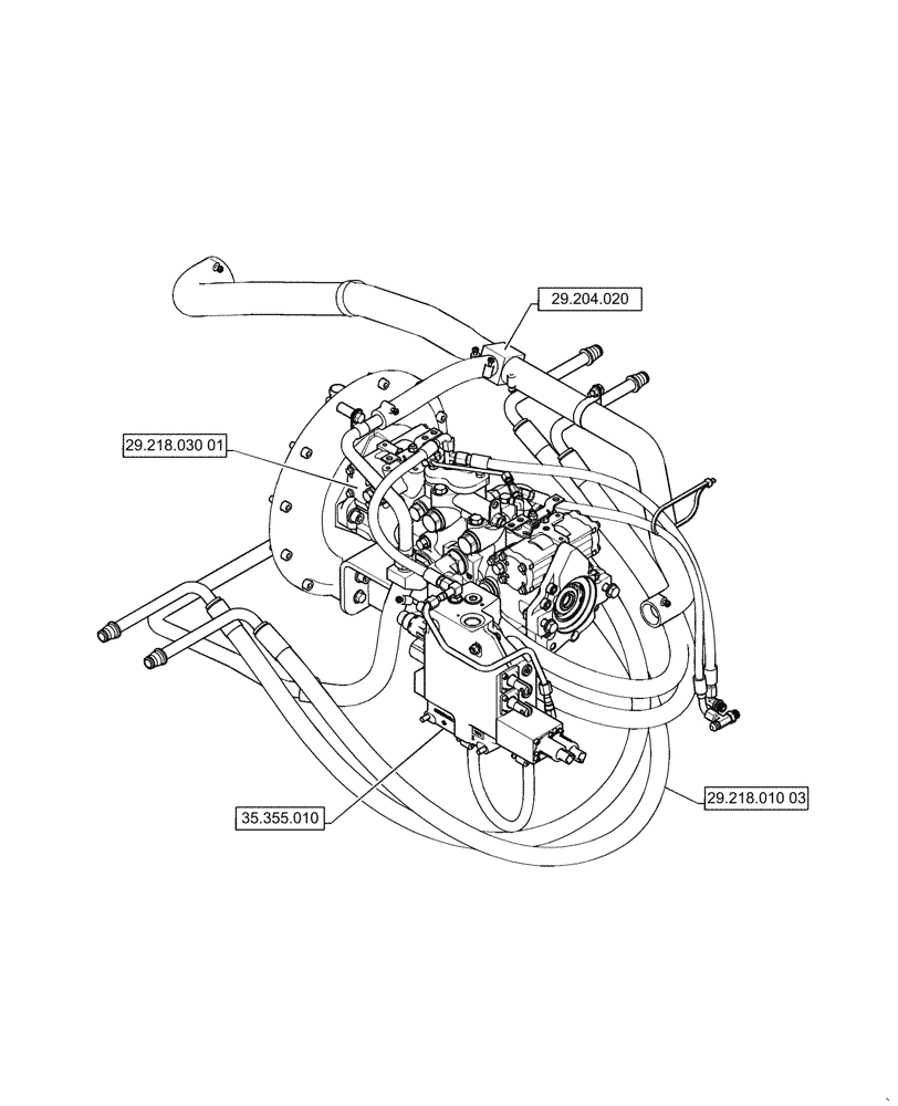 Схема запчастей Case TR340 - (29.204.010) - MECHANICAL PUMP & HAND CONTROL (29) - HYDROSTATIC DRIVE