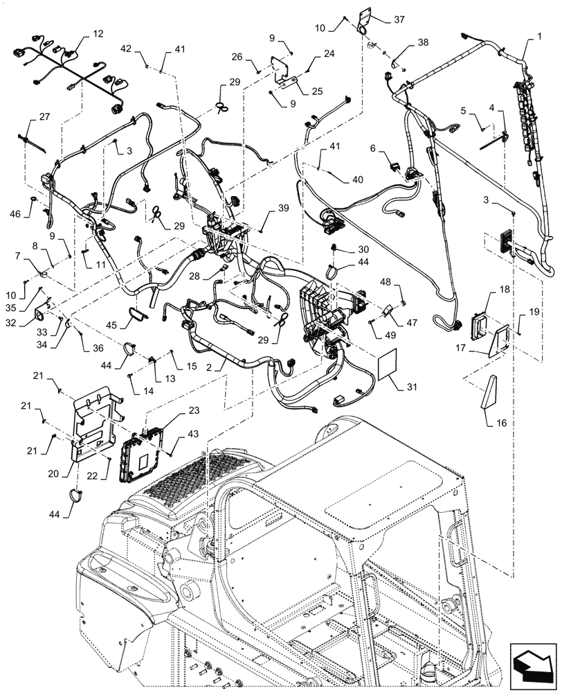 Схема запчастей Case SV185 - (55.101.AC[04]) - WIRE HARNESS & CONNECTOR, ELECTRONIC CONTROLS, OPEN CAB (14-NOV-2016 & NEWER) (55) - ELECTRICAL SYSTEMS