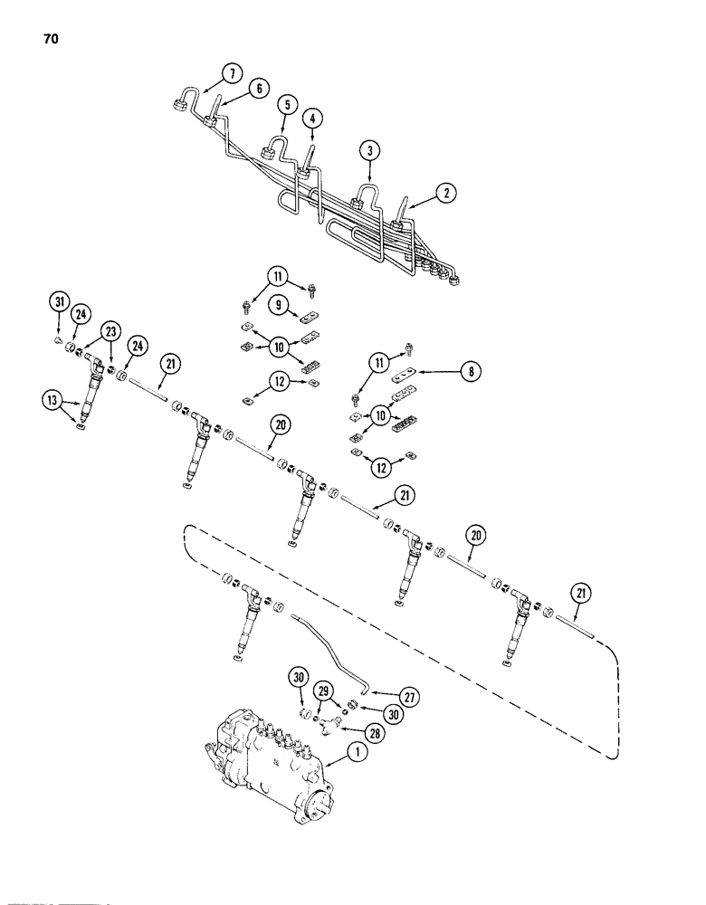 Схема запчастей Case 1155D - (070) - FUEL INJECTION SYSTEM, 504BD AND 504BDT DIESEL ENGINES (03) - FUEL SYSTEM