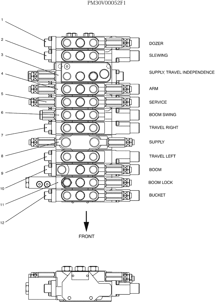 Схема запчастей Case CX27B - (07-001[01]) - VALVE ASSY, CONTROL (35) - HYDRAULIC SYSTEMS