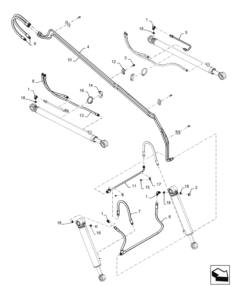 Схема запчастей Case TR340 - (35.701.030) - LOADER HYDRAULIC (35) - HYDRAULIC SYSTEMS