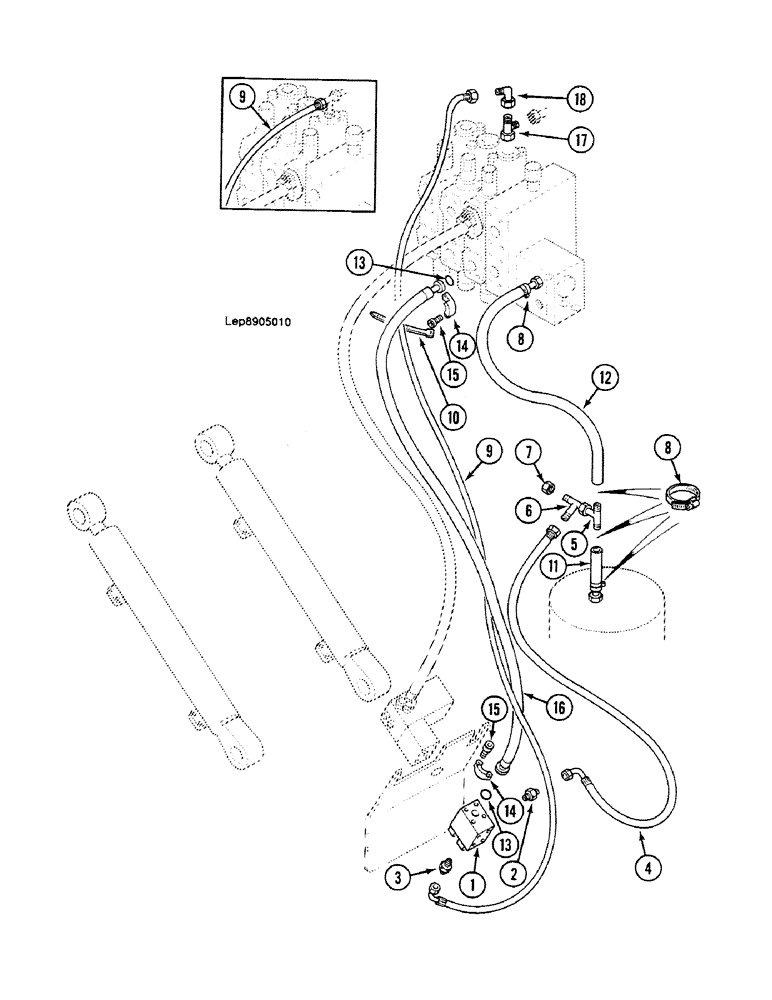 Схема запчастей Case 688C - (8G-004) - BOOM CYLINDERS CIRCUIT WITH LOAD HOLDING VALVE (07) - HYDRAULIC SYSTEM