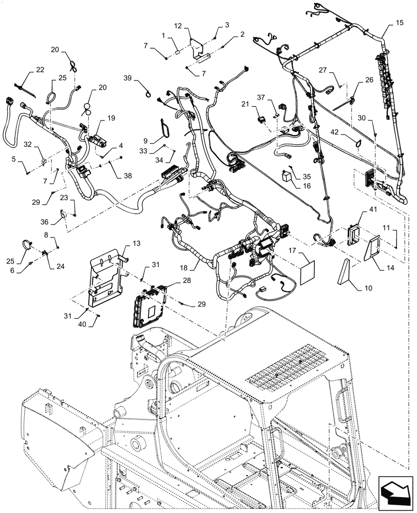 Схема запчастей Case SR240 - (55.101.AC[03]) - WIRE HARNESS & CONNECTOR, ELECTRONIC CONTROLS (29-MAR-2017 & NEWER) (55) - ELECTRICAL SYSTEMS