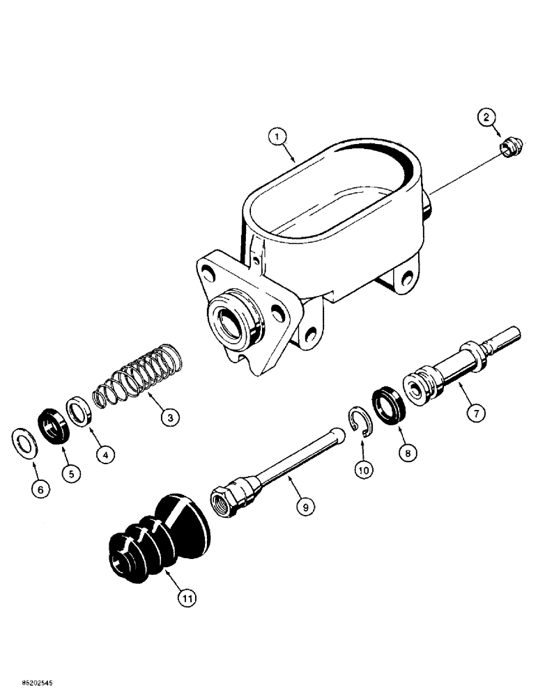 Схема запчастей Case 585E - (7-16) - BRAKE MASTER CYLINDER (07) - BRAKES