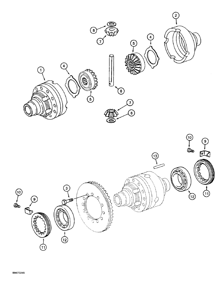 Схема запчастей Case 580SL - (6-14) - FRONT DRIVE AXLE, DIFFERENTIAL (06) - POWER TRAIN
