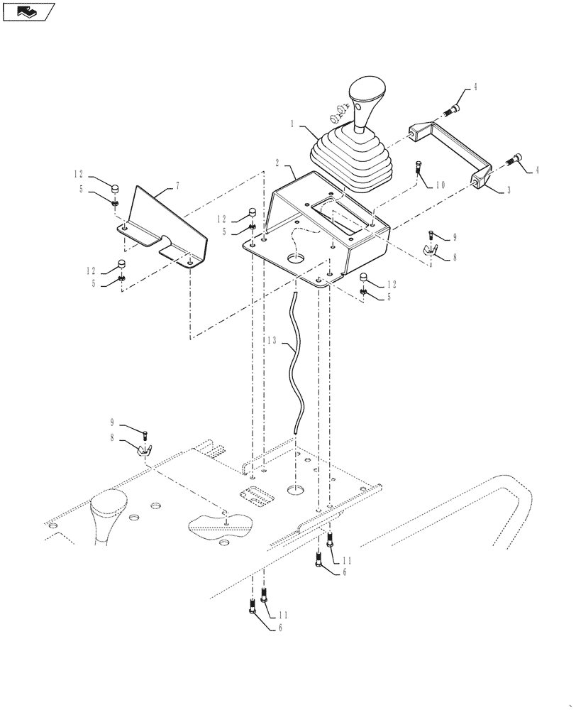 Схема запчастей Case DV26CC - (55.035.AG[03]) - CONTROL LEVER, LEFT SIDE (55) - ELECTRICAL SYSTEMS