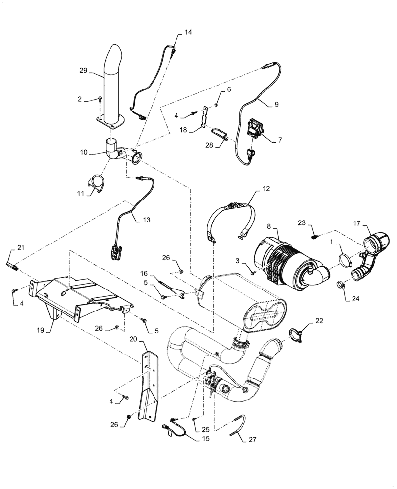 Схема запчастей Case TR340 - (10.202.020) - SCR MUFFLER COMPONENTS (10) - ENGINE