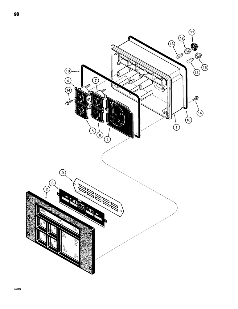 Схема запчастей Case 680H - (090) - INSTRUMENT CLUSTER (04) - ELECTRICAL SYSTEMS