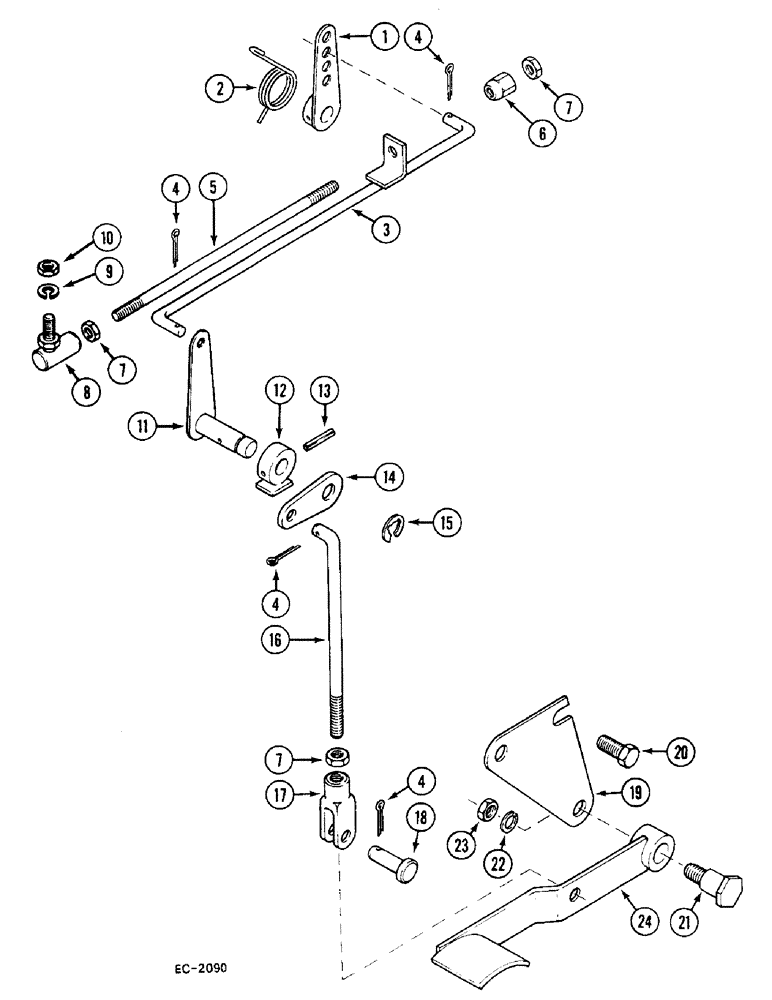 Схема запчастей Case 380B - (3-80) - FOOT PEDAL ACCELERATOR (03) - FUEL SYSTEM