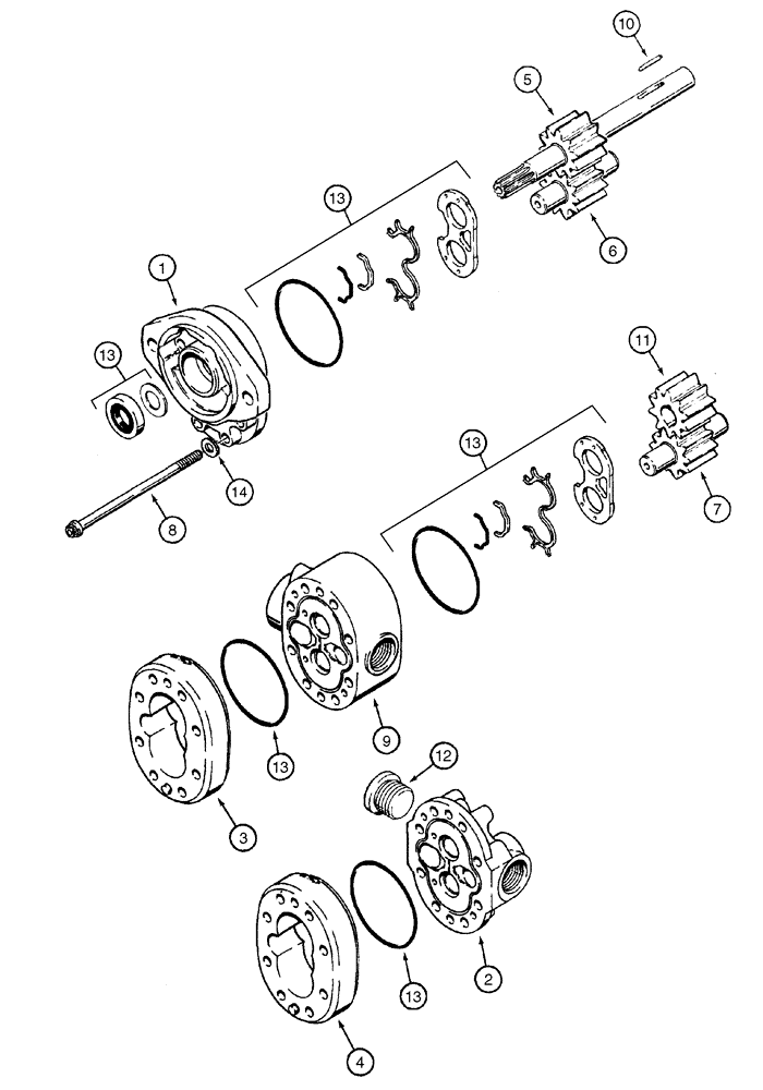 Схема запчастей Case 960 - (05-08) - PUMP ASSY (05) - STEERING