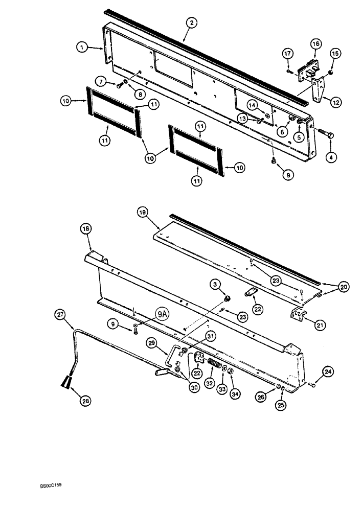Схема запчастей Case 1150G - (9-060) - BLOWER HOUSING AND AIR FLOW CONTROL, INSIDE CAB ROOF (05) - UPPERSTRUCTURE CHASSIS