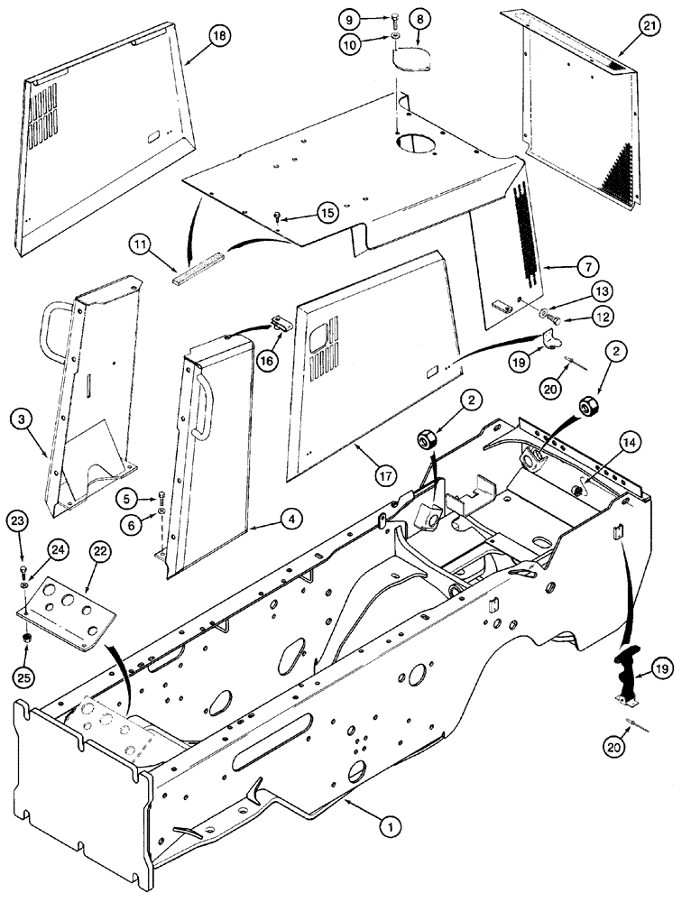 Схема запчастей Case 460 - (9-02) - CHASSIS, HOOD, AND GRILLE (09) - CHASSIS/ATTACHMENTS