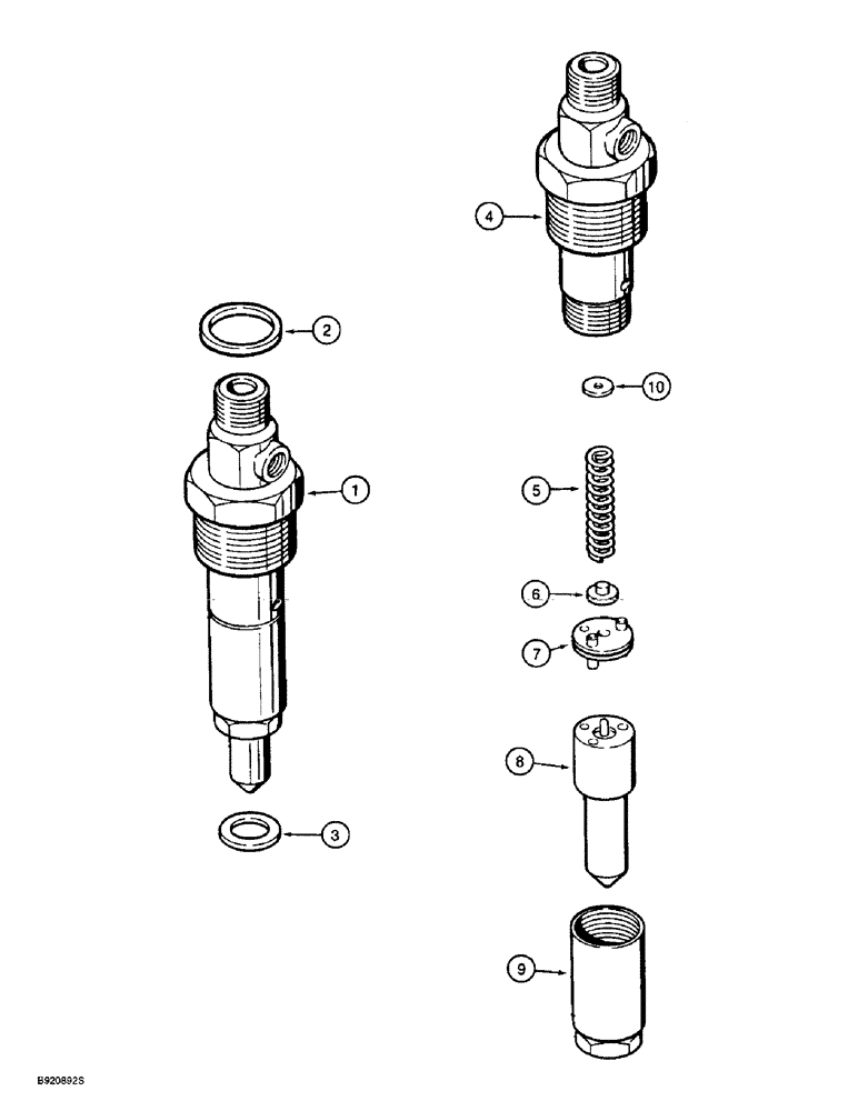 Схема запчастей Case 621B - (3-14) - FUEL INJECTION NOZZLE, 6T-590 ENGINE, PRIOR TO LOADER P.I.N. JEE0053350 (03) - FUEL SYSTEM