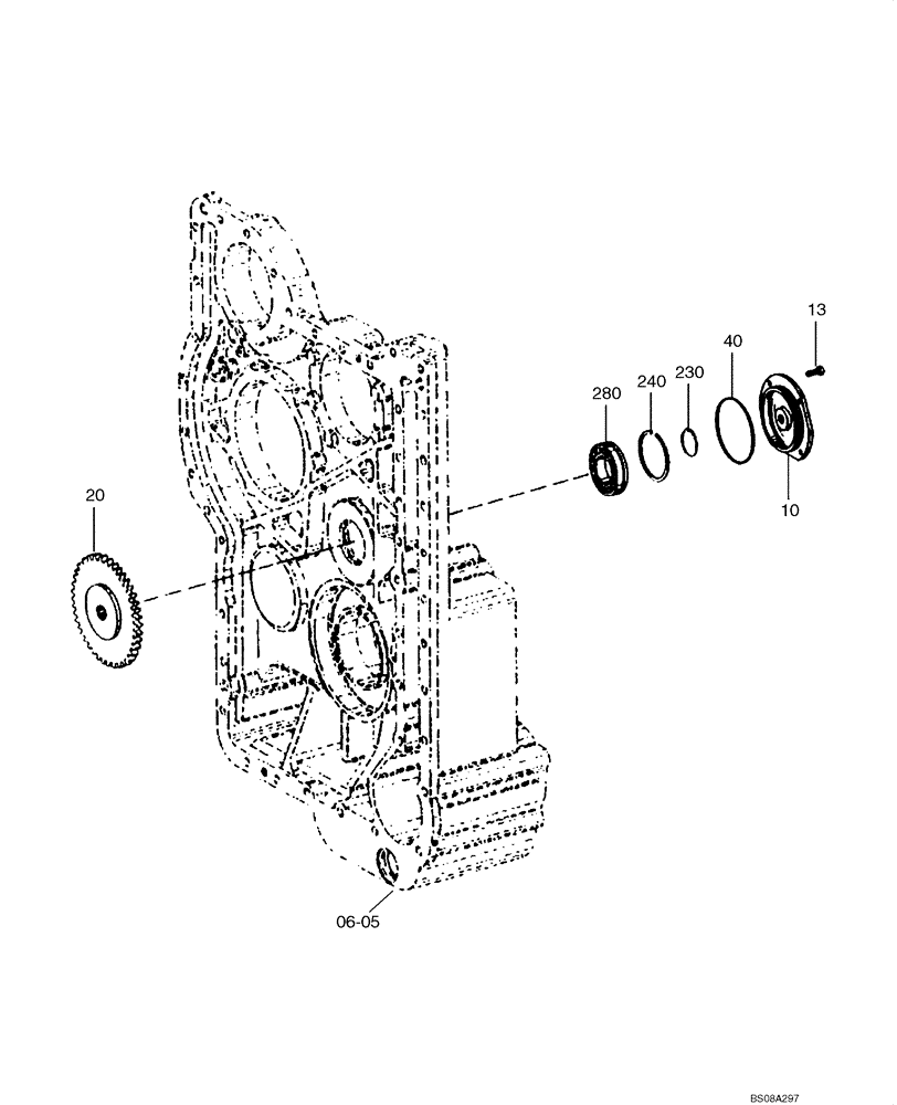 Схема запчастей Case 1221E - (06-19[01]) - TRANSMISSION - EMERGENCY STEERING PUMP (11LH-01100) (18) (06) - POWER TRAIN