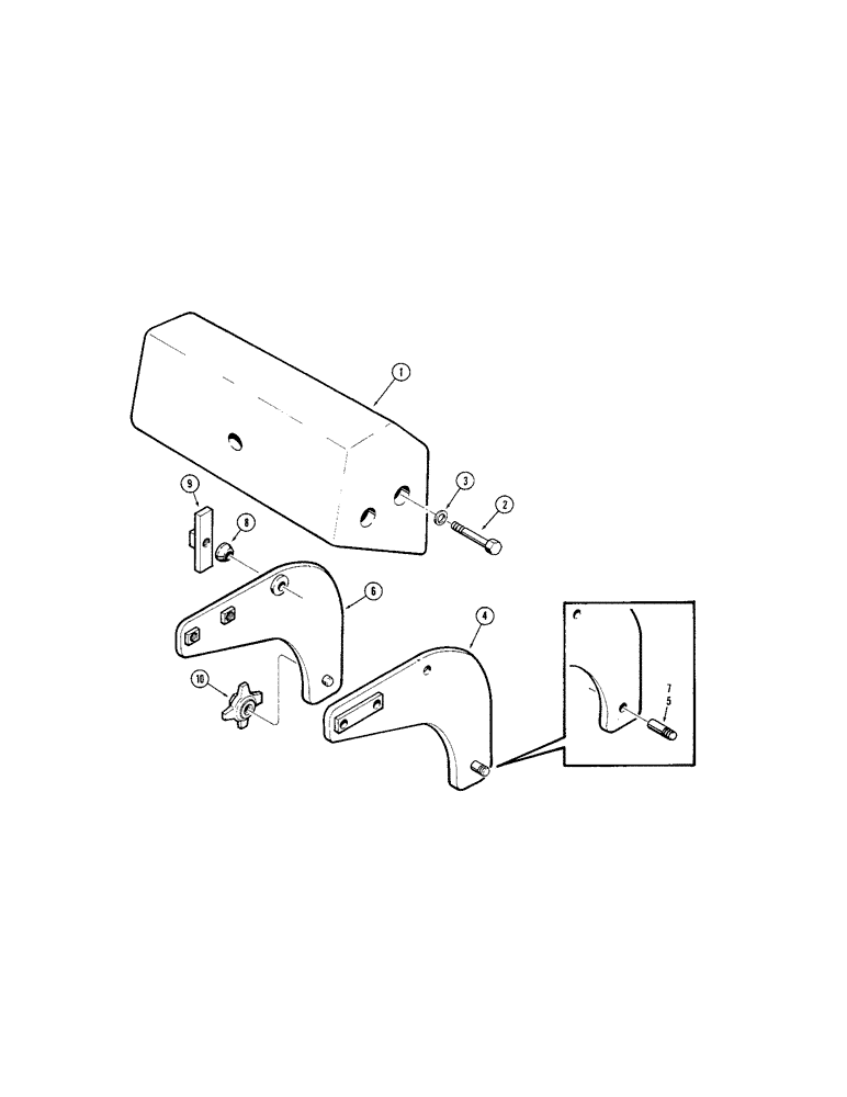 Схема запчастей Case 1150 - (202) - COUNTERWEIGHT (TRACTOR WITH BACKHOE REMOVED) (05) - UPPERSTRUCTURE CHASSIS