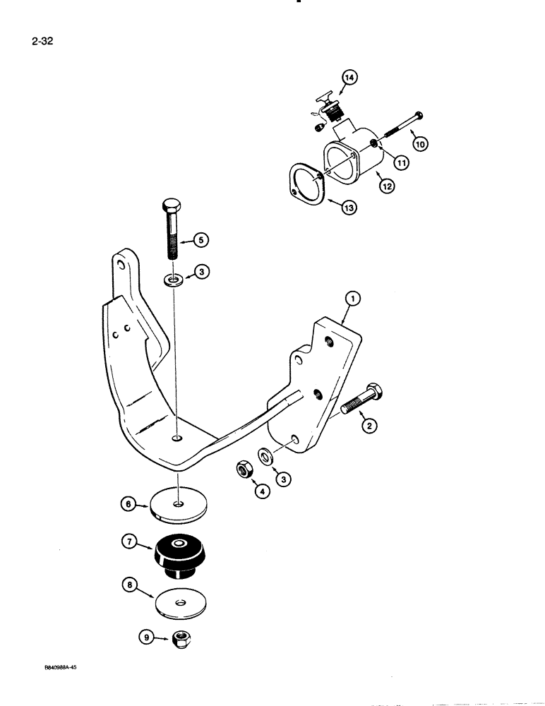 Схема запчастей Case W30 - (2-32) - ENGINE MOUNTS (02) - ENGINE