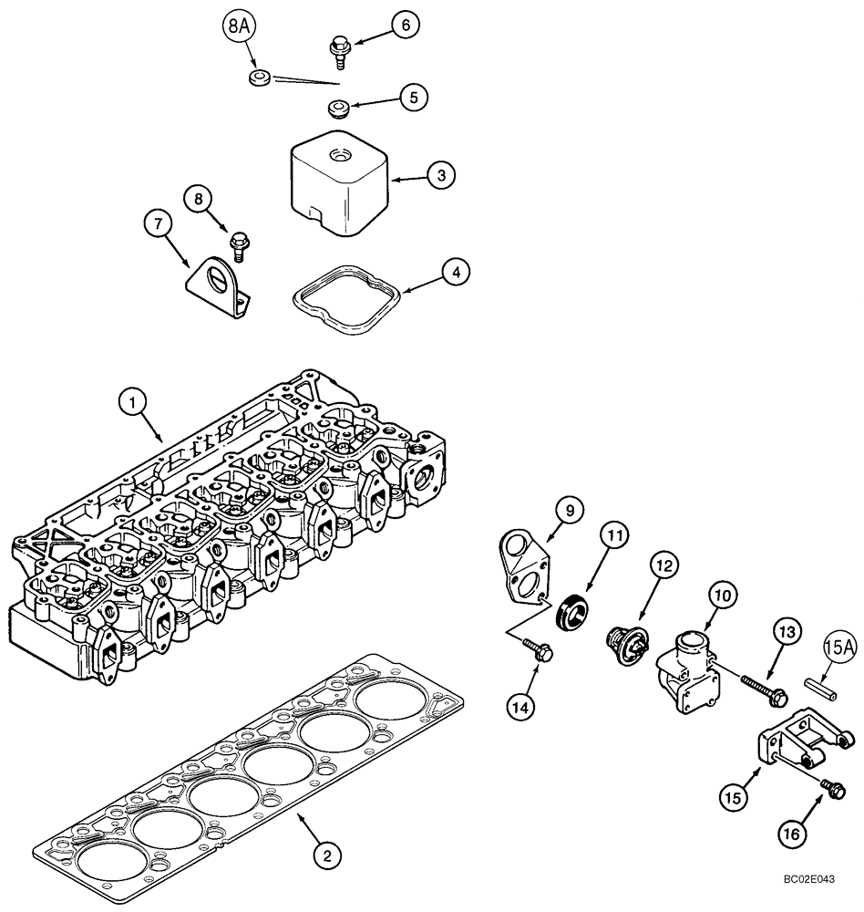 Схема запчастей Case 650K - (02-14) - CYLINDER HEAD - COVER, 6T-590 EMISSIONS CERTIFIED ENGINE (02) - ENGINE