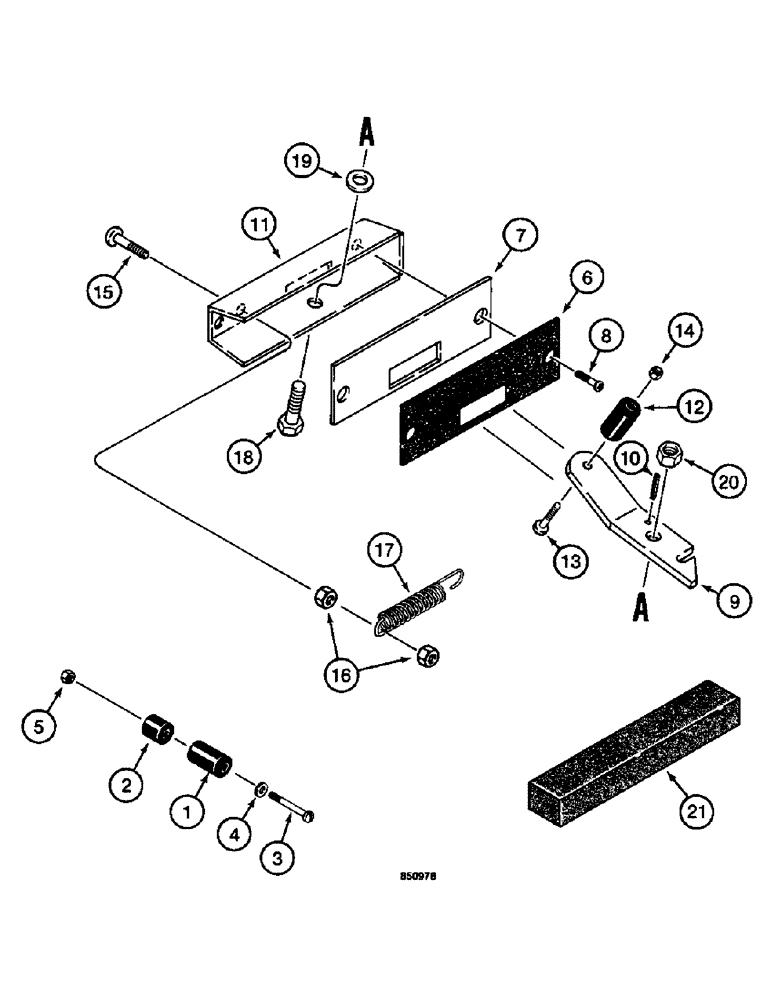Схема запчастей Case W14 - (606) - CAB DOOR HOLDER LATCHES, CAB SERIAL NUMBER 53700 AND AFTER (09) - CHASSIS/ATTACHMENTS