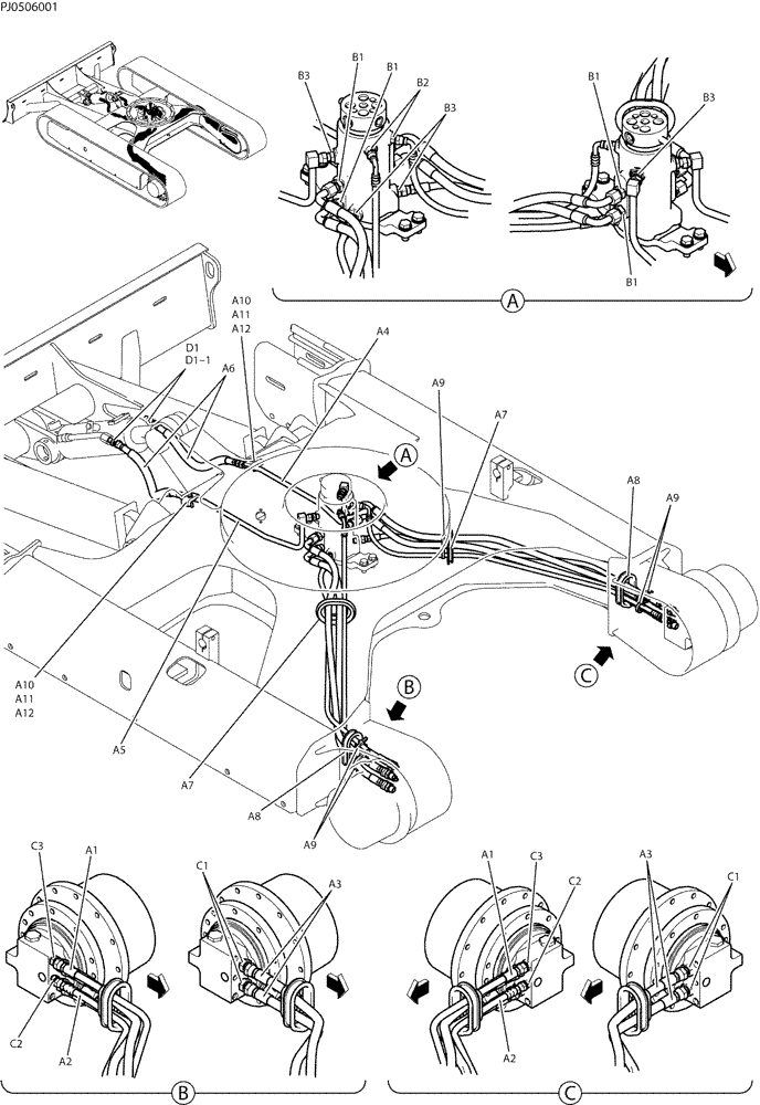 Схема запчастей Case CX50B - (02-012) - HYD LINES, LOW (35) - HYDRAULIC SYSTEMS