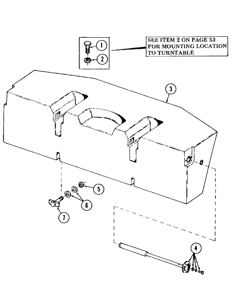 Схема запчастей Case 120 - (097) - COUNTERWEIGHT AND ATTACHING PARTS (39) - FRAMES AND BALLASTING