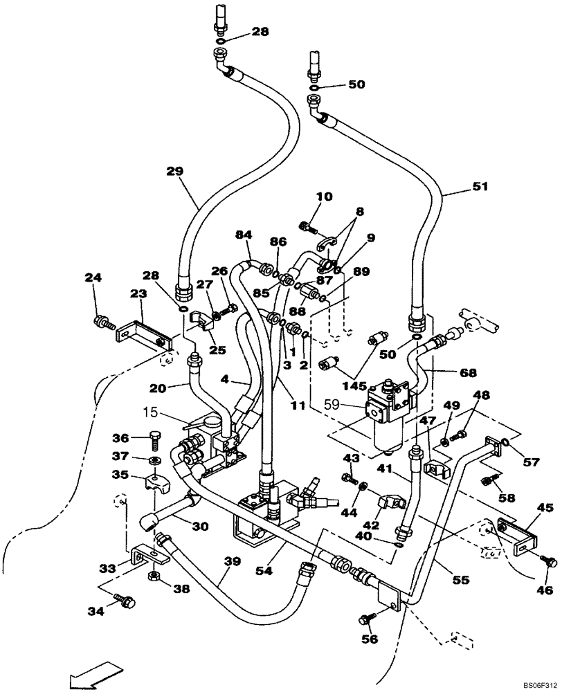 Схема запчастей Case CX160 - (08-51A) - HYDRAULICS, AUXILIARY - MULTI-PURPOSE + 3 WAY VALVE, TRIGGER ACTIVATED (DAC0716849 - ) (08) - HYDRAULICS