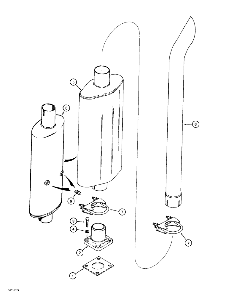 Схема запчастей Case 584E - (2-12) - MUFFLER AND EXHAUST SYSTEM (02) - ENGINE