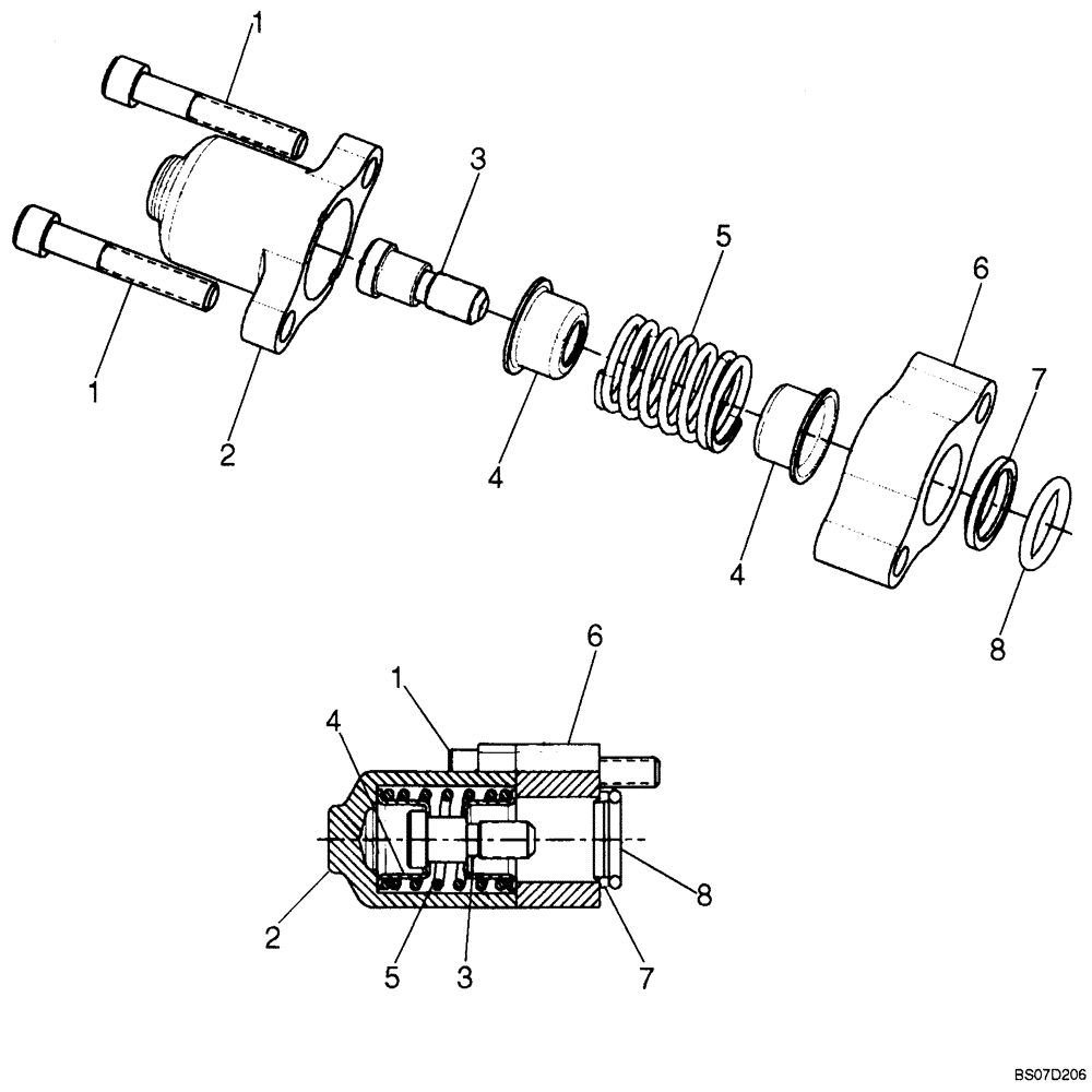Схема запчастей Case 410 - (08-31) - CONTROL VALVE - SPOOL END GROUP (08) - HYDRAULICS
