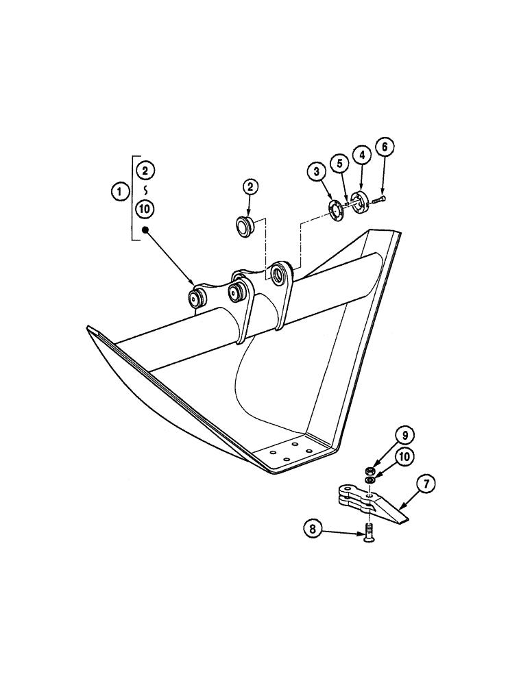 Схема запчастей Case CX350 - (09-135-00[01]) - V-LINE BUCKET (09) - CHASSIS
