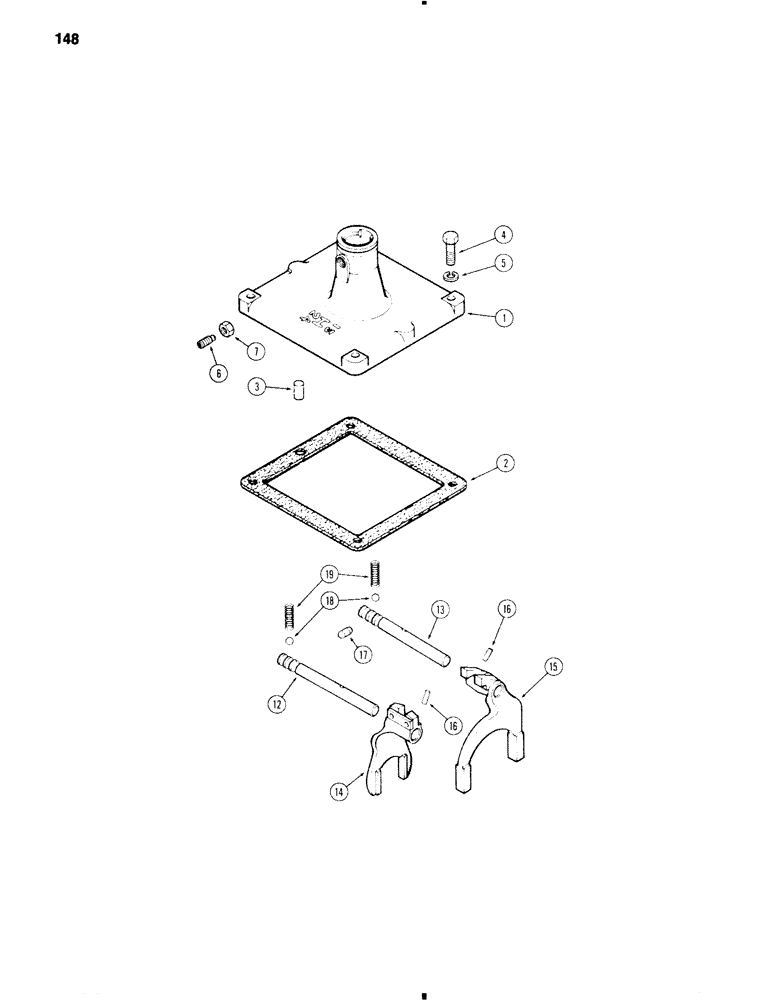 Схема запчастей Case 586C - (148) - SHIFTER MECHANISM, TRANSAXLE (27) - REAR AXLE SYSTEM