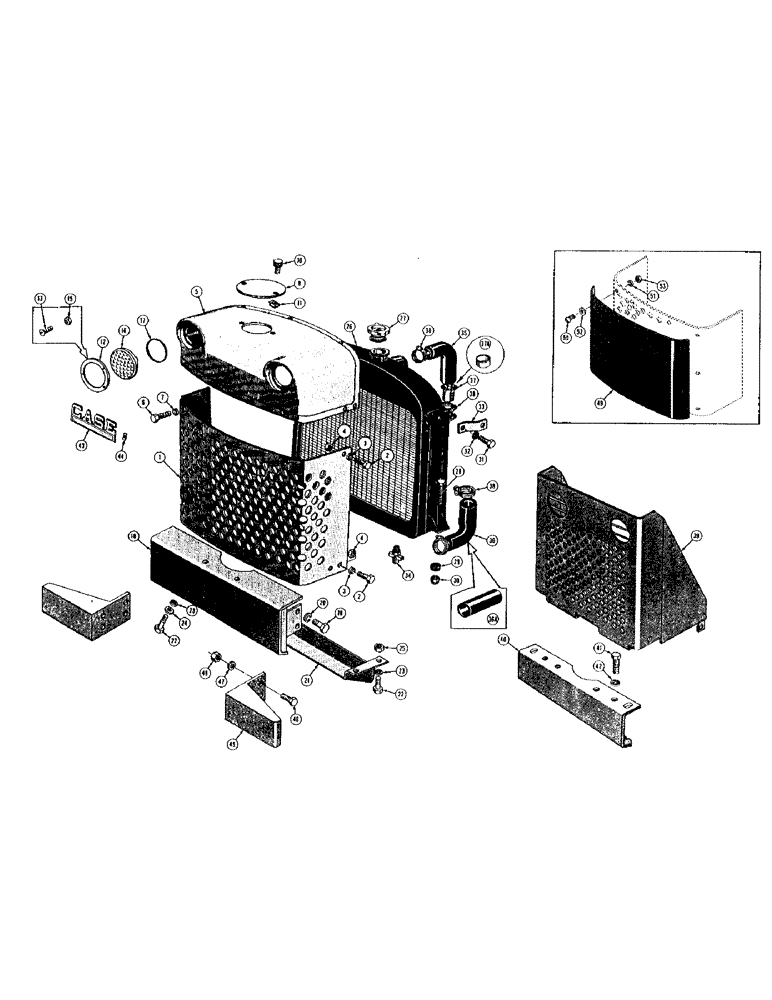 Схема запчастей Case 420C - (094) - RADIATOR, THERMOSTAT, GRILLE CAP, AND GRILLE (01) - ENGINE