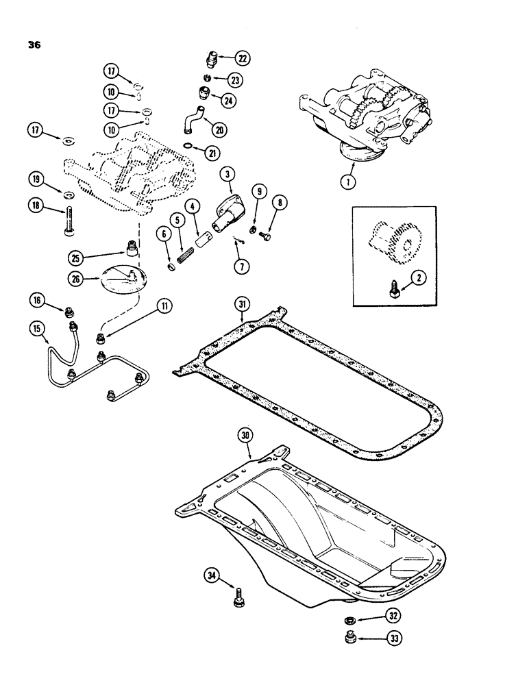 Схема запчастей Case 850C - (036) - BALANCER AND OIL PUMP, 336BD AND 336BDT DIESEL ENGINES (01) - ENGINE