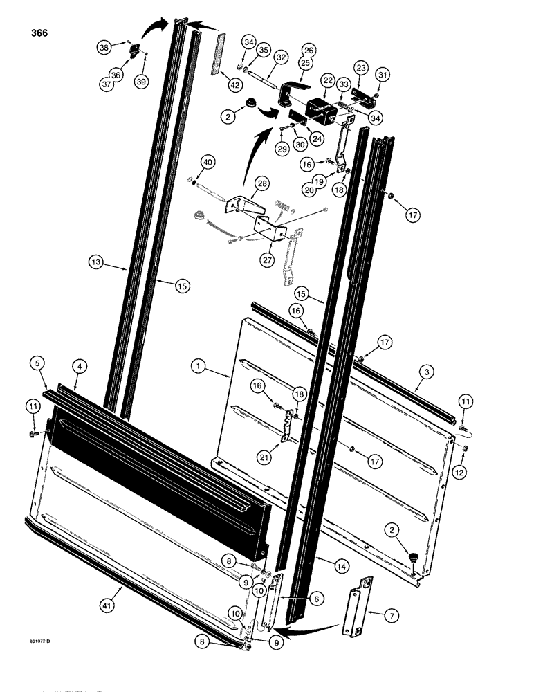 Схема запчастей Case 680H - (366) - CAB REAR WINDOW (09) - CHASSIS/ATTACHMENTS