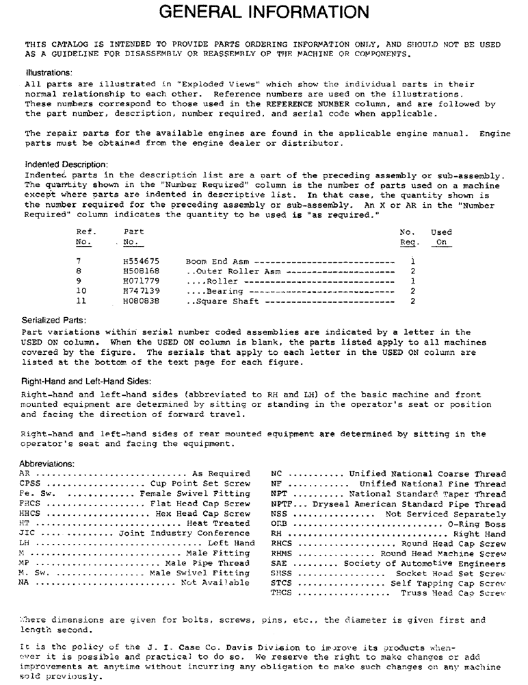 Схема запчастей Case 700 - (02) - GENERAL INFORMATION 