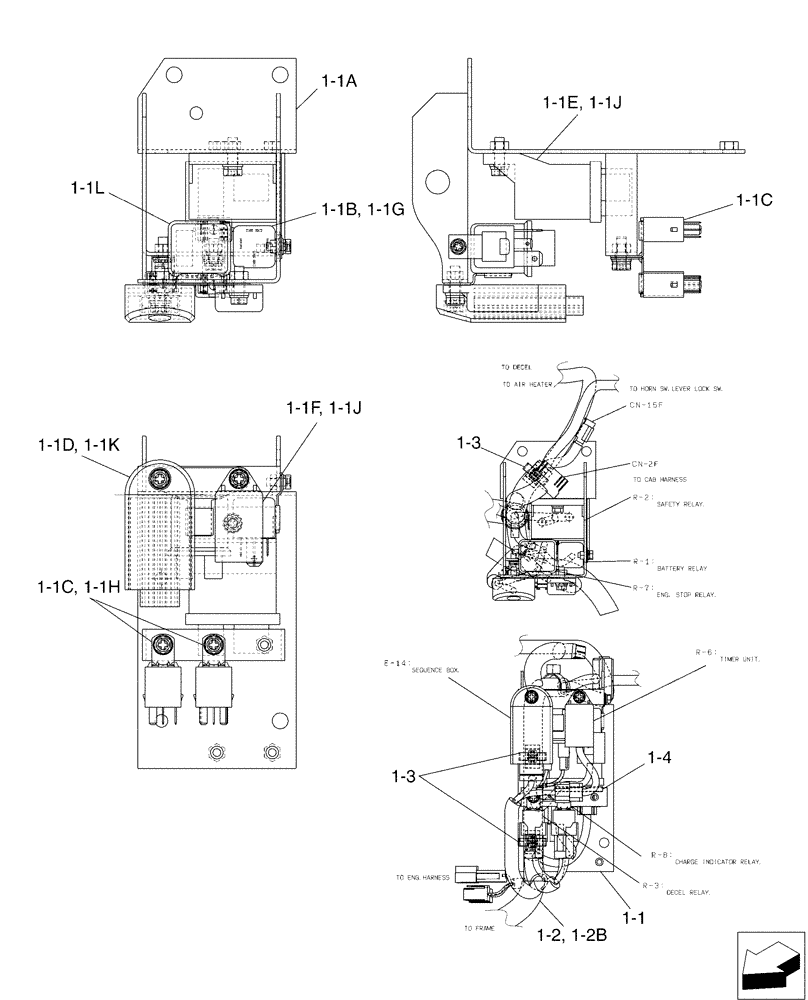 Схема запчастей Case CX50B - (01-077[05]) - ELEC ASSY, UPP (55) - ELECTRICAL SYSTEMS