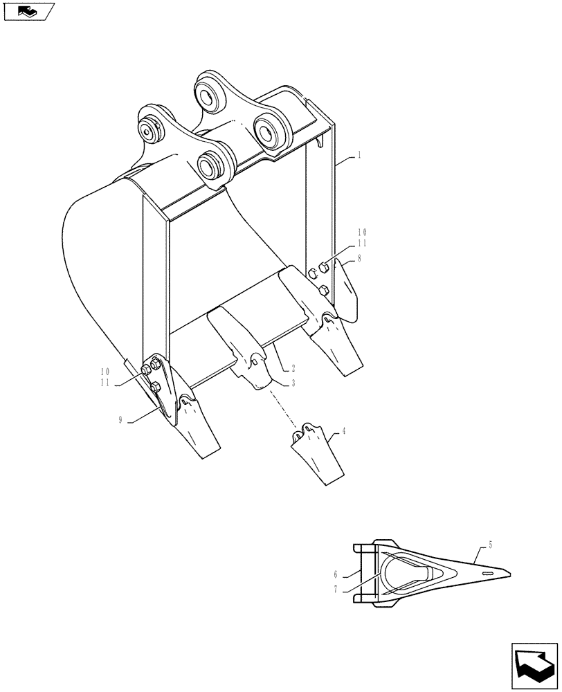 Схема запчастей Case CX27B ASN - (39.105.06) - BUCKET ASSY, 500W 0.08M³ (0.07M³) (84) - BOOMS, DIPPERS & BUCKETS