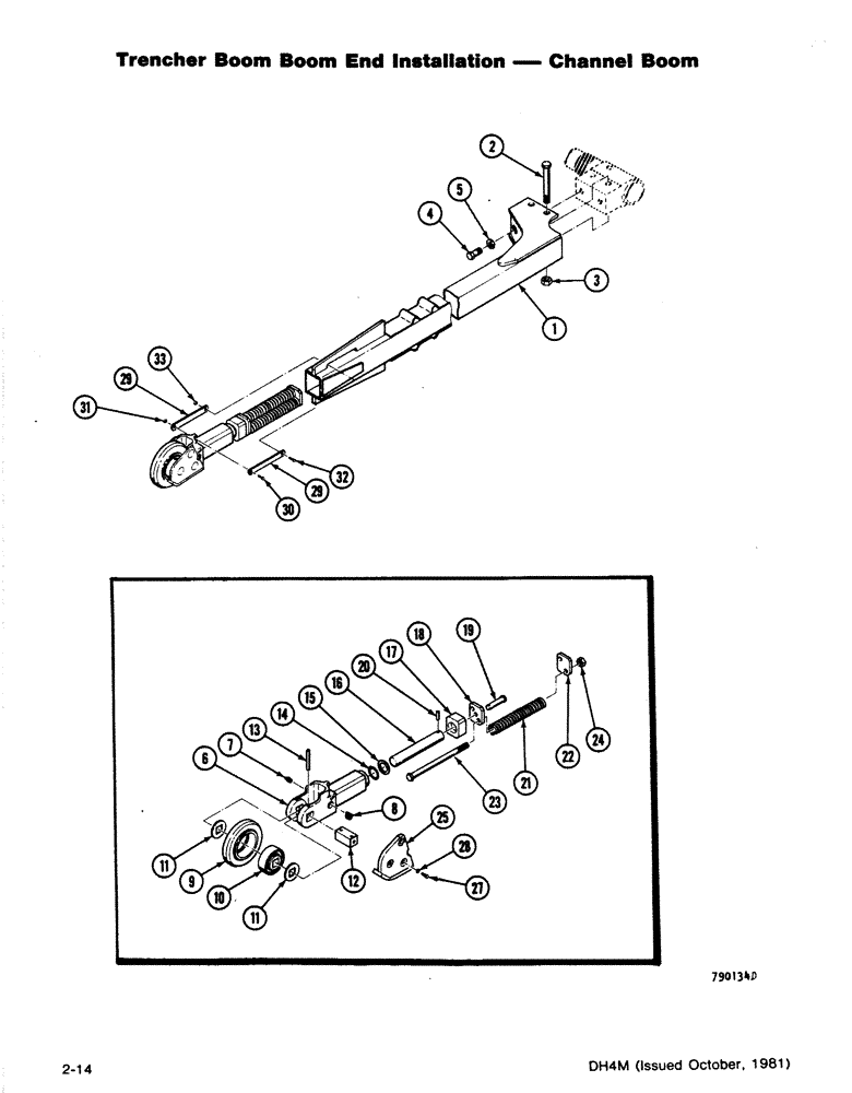 Схема запчастей Case DH4B - (2-14) - TRENCHER BOOM, BOOM END INSTALLATION - CHANNEL BOOM (89) - TOOLS