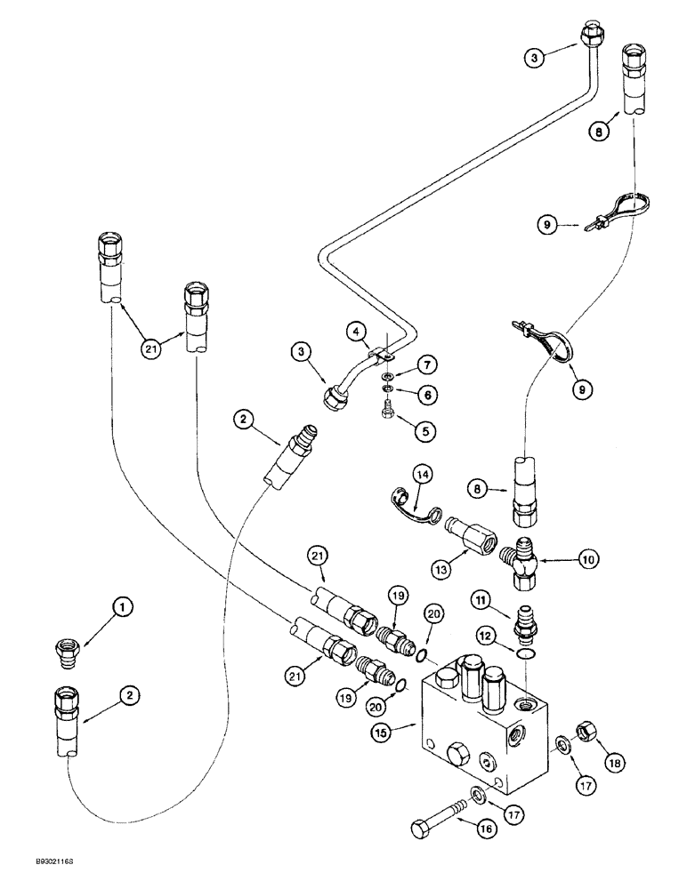 Схема запчастей Case 621B - (8-78) - REMOTE LOADER CONTROL CIRCUIT, RETURN TO HYDRAULIC RESERVOIR AND PRESSURE REDUCING VALVE (08) - HYDRAULICS