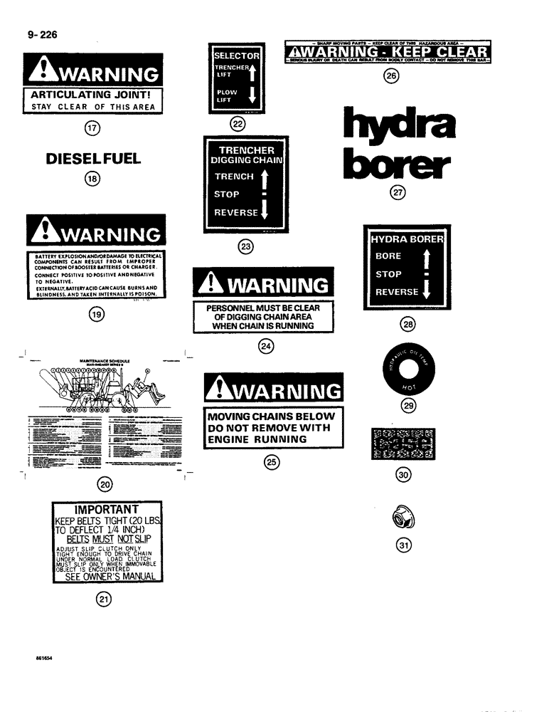 Схема запчастей Case CASE - (9-226) - DECALS, FOR TAN TRACTORS (09) - CHASSIS