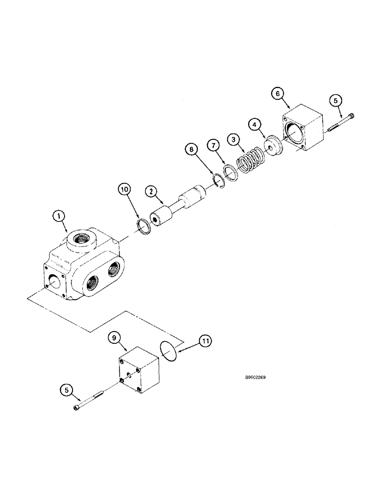 Схема запчастей Case 821B - (8-92) - RIDE CONTROL DIRECTIONAL VALVE ASSEMBLY (08) - HYDRAULICS
