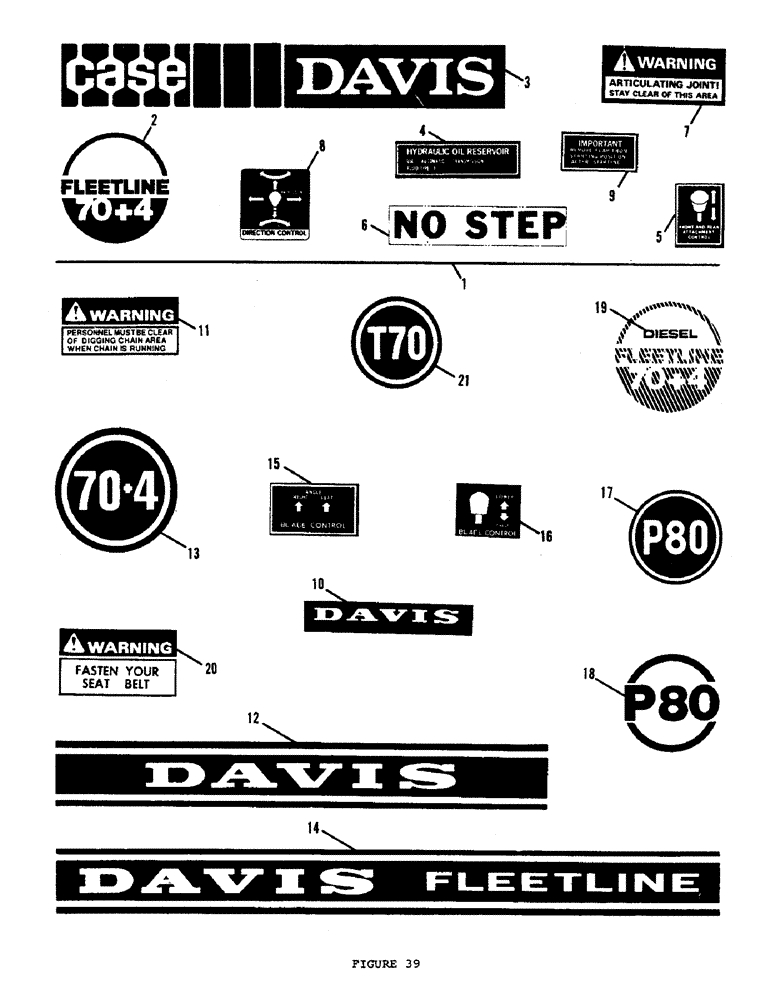 Схема запчастей Case P55 - (79A) - DECALS 